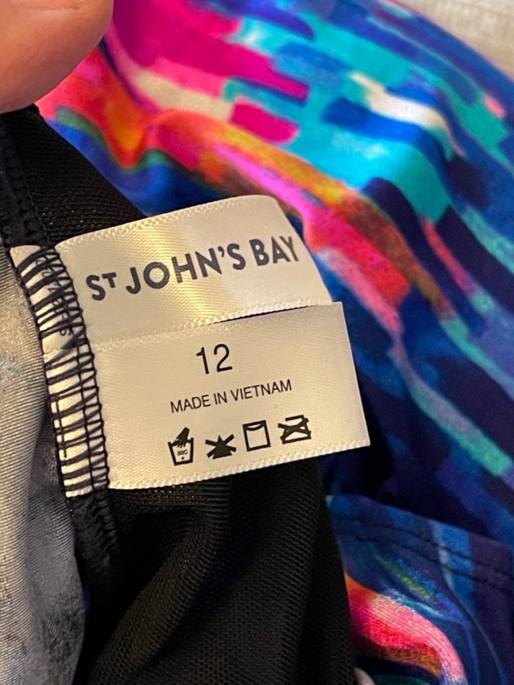 St. John's Bay Vibrant Multicolor One-Piece Swimsuit Size 12 - Picture 7 of 11